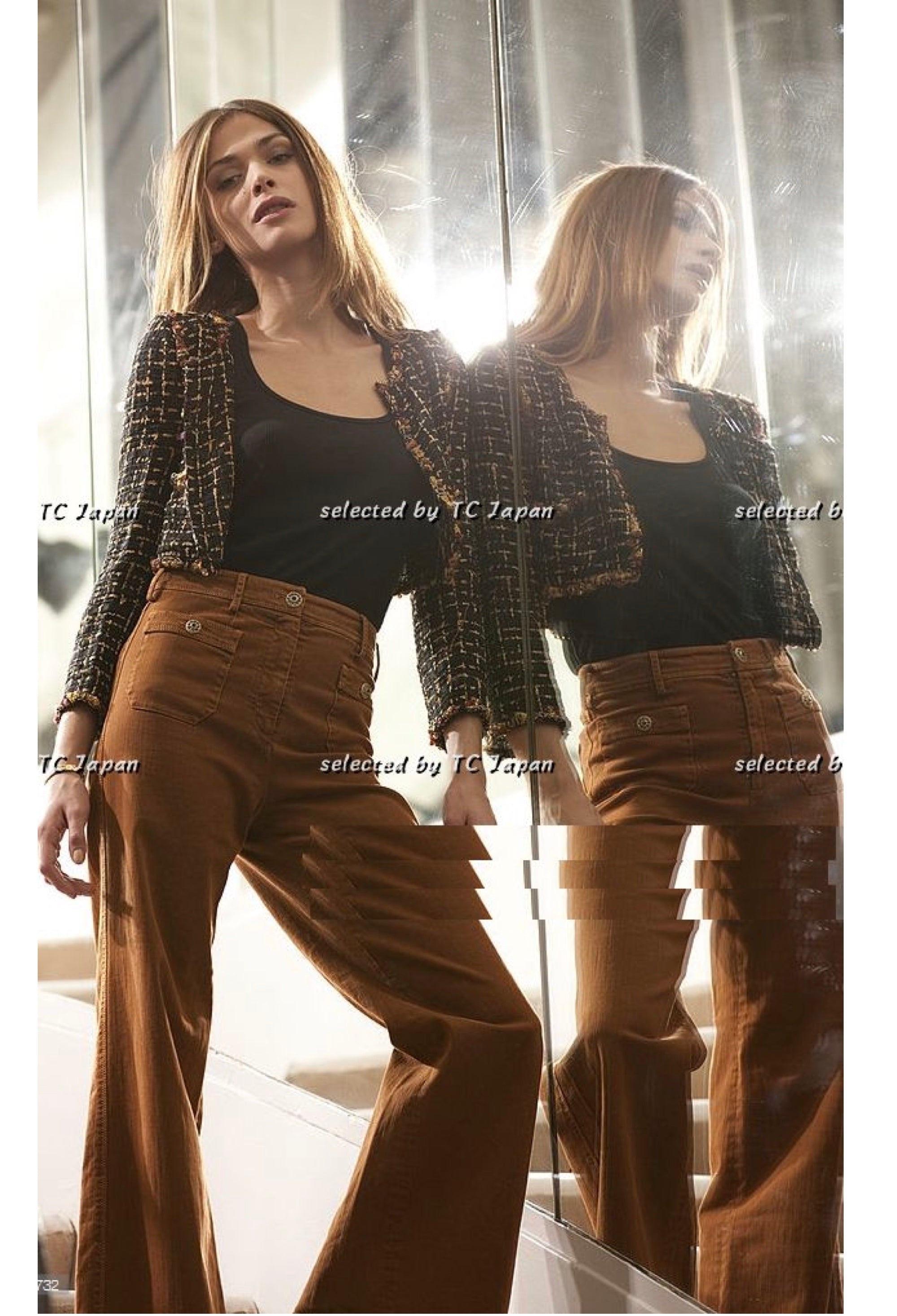 CHANEL 11C Black Brown Gold Lesage Cropped Jacket 36 シャネル ブラック ブラウン ゴールド ルサージュ クロップド ジャケット 即発 - TC JAPAN