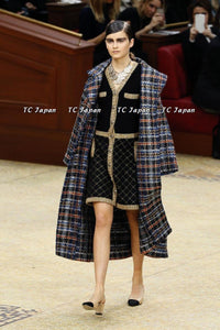 CHANEL 15A Black Yellow Gold Matelasse Quilted Silk Cashmere Mohair Knit Cardigan Dress 34 36 シャネル ブラック イエロー ゴールド マトラッセ キルティング シルク カシミヤ モヘヤ ニット カーディガン ワンピース 即発 - TC JAPAN