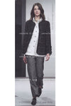 CHANEL 15B Black Wool Piping Collarless Jacket 34 36 38 シャネル ブラック ウール パイピング ノーカラー ジャケット 即発