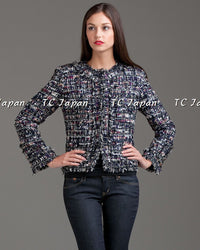 CHANEL 10C navy tweed women's jacket / シャネル レディース ネイビー ツイード ジャケット