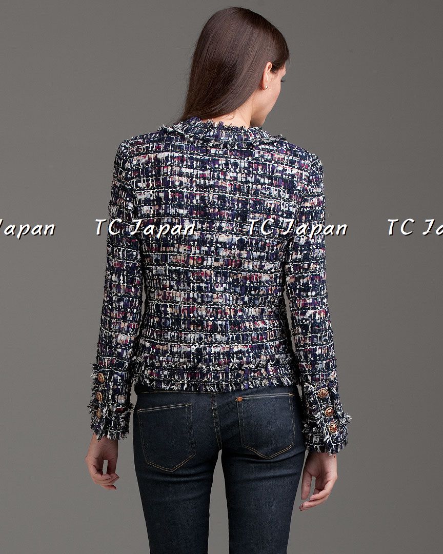 CHANEL 10C navy tweed women's jacket / シャネル レディース ネイビー ツイード ジャケット