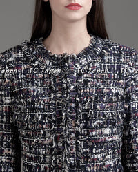 CHANEL 10C navy tweed women's jacket / シャネル レディース ネイビー ツイード ジャケット
