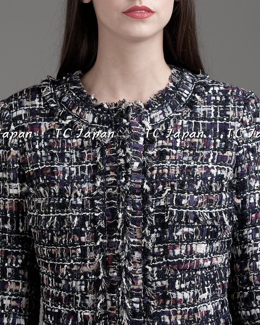 CHANEL 10C navy tweed women's jacket / シャネル レディース ネイビー ツイード ジャケット