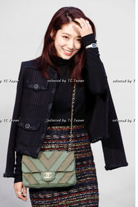 CHANEL 17C Black Cotton Denim Collarless Jacket 34 36 シャネル ブラック コットン デニム ノーカラー ジャケット 即発