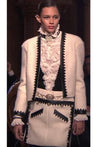 CHANEL 15PF Ivory Wool Mohair Leather Trim Jacket 34 38 シャネル アイボリー ウール モヘア レザートリム ジャケット 即発