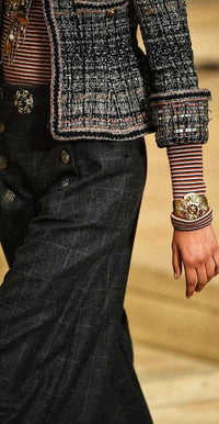 CHANEL 18PF Black Gray Pink Silver Metallic Tweed Jacket 40 42 シャネル ブラック グレー ピンク シルバー メタリック ツイード ジャケット 即発