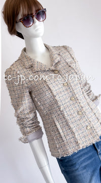 CHANEL 04S Beige Mix Tweed Jacket 36 シャネル ベージュ・ミックス・ツイード・スペイン王妃のジャケット 即発