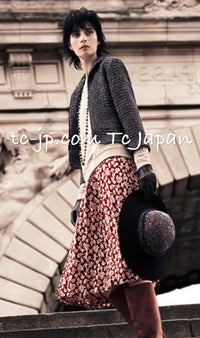 CHANEL 12A Black Gray Silver Gold Metallic Zipper Tweed Jacket 36 38 シャネル ブラック グレー シルバー ゴールド メタリック ジッパー ツイード ジャケット 即発