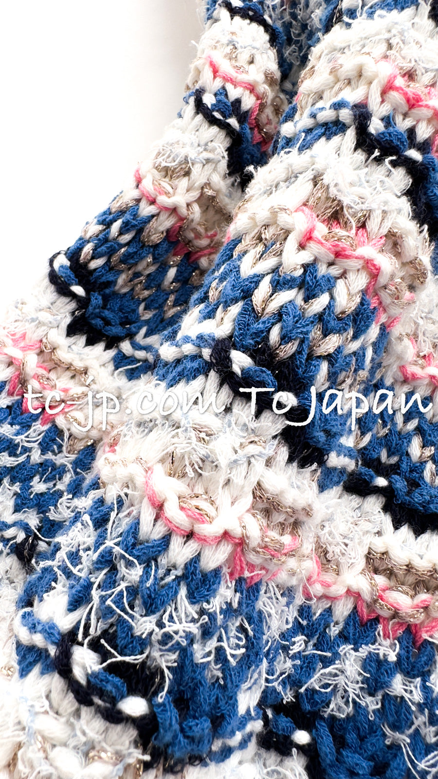 シャネル ワンピース CHANEL ブルー アイボリー ピンク マルチ シャネル ワンピース CHANEL ブルー アイボリー ピンク マルチ