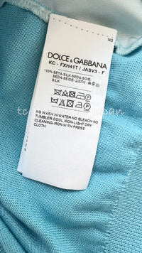 DOLCE & GABBANA Blue Pasta Knit Silk Cardigan 36 38 ドルチェ アンド ガッバーナ パスタ ニット シルク カーディガン 即発