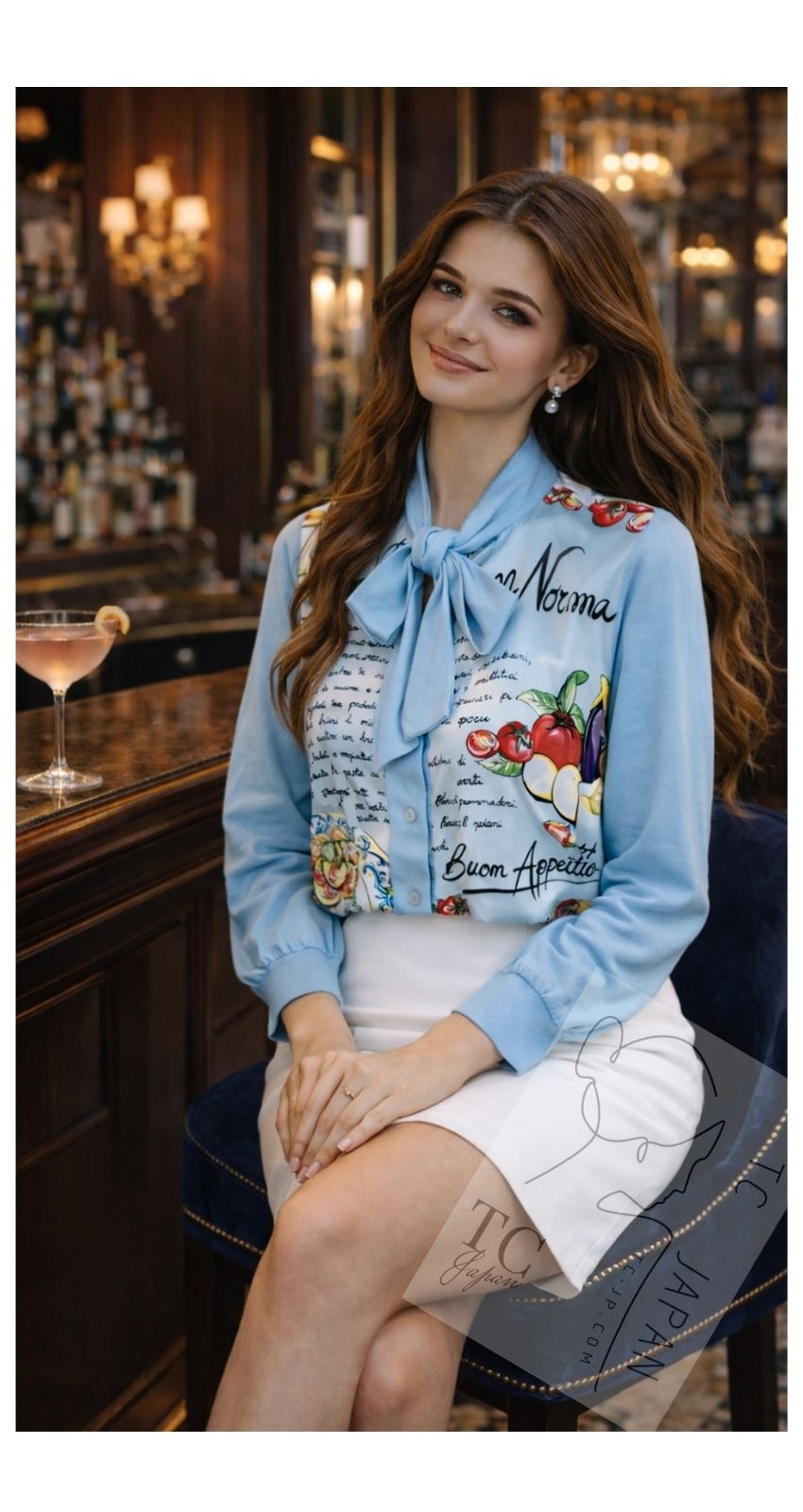 CHANEL blue silk knit women's cardigan / シャネル レディース ブルー シルク ニット カーディガン