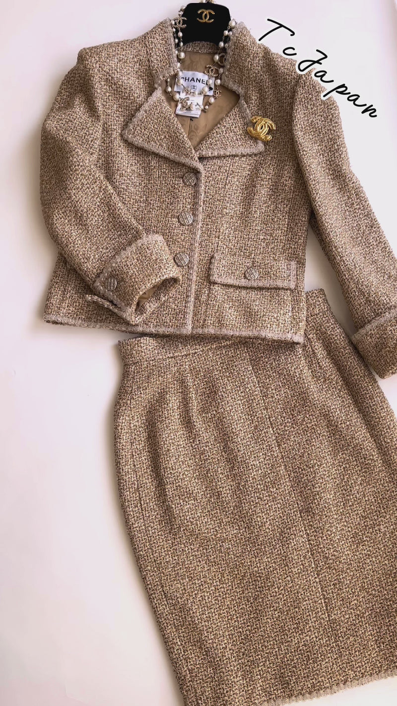 CHANEL 13C Gold Silk Blend Lesage Tweed Jacket 40 シャネル ゴールド ルサージュ ツイード ジャケット 即発