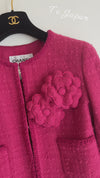 CHANEL 09A Coral Pink Boucle Wool Tweed Jacket 34 シャネル コーラル ピンク ブークレ ウール ツイード ジャケット 即発