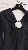 CHANEL 13S Black Mesh Cotton Dress 36 38 シャネル 女優 ハンヒョジュ着 ブラック ワッフル生地 メッシュ コットン ワンピース 即発