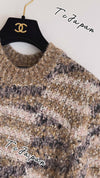 CHANEL 18A Beige Brown Gold Metallic Knit Dress 36 38 シャネル ベージュ ブラウン ゴールド メタリック ニット ワンピース 即発