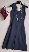 CHANEL 13C Versailles Navy Jacquard Sleeveless Dress 34 36 シャネル ベルサイユ ネイビー ジャガード ニット ノースリーブ ワンピース 即発