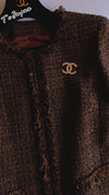 CHANEL 10A Brown Fringe Trimmed Jacket 34 38 シャネル ブラウン フリンジ トリム ジャケット 即発