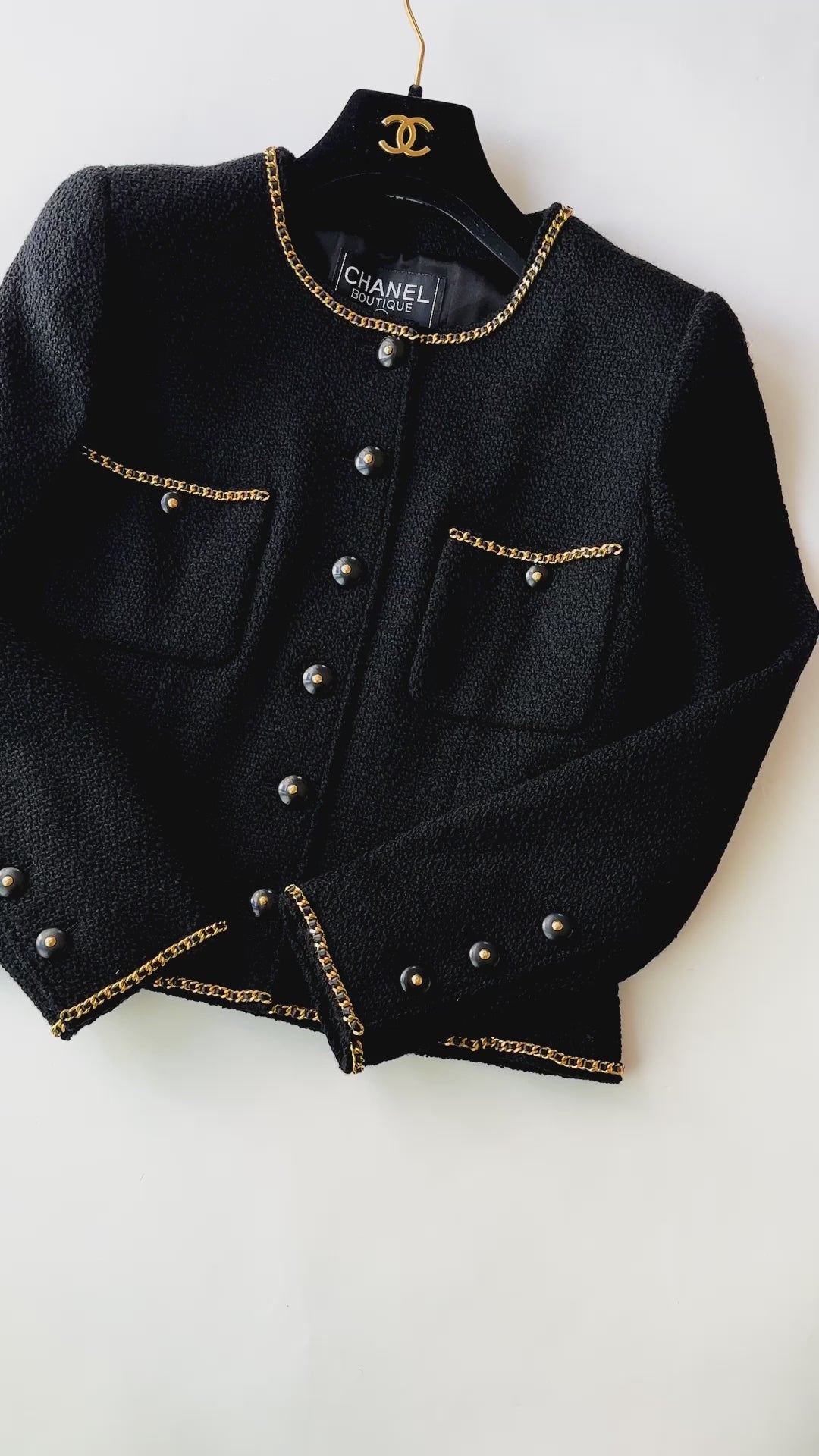 CHANEL ヴィンテージスタジアムジャケット 50s サテンジャケット VVVジップ チェーンステッチ 刺繍