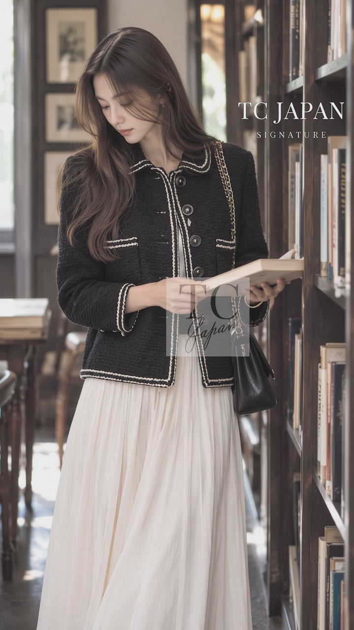 chanel Coat Jacket 17a Black Karl-3