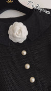 CHANEL 13S Black Pearl Button Mesh Jacket 38 シャネル ブラック パール ボタン メッシュ ジャケット 即発