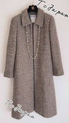 CHANEL 00A Vintage Beige Sequin Embellishments Wool Alpaca Coat 38 シャネル ヴィンテージ ベージュ スパンコール ウール アルパカ コート 即発