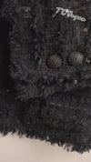 CHANEL 05S Black Sequin Embellishments Tweed Jacket 36 シャネル ブラック スパンコール ツイード ジャケット 即発