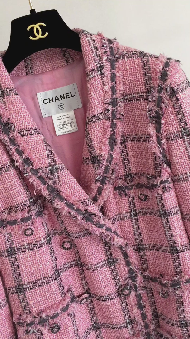 CHANEL 08PF Pink Ruffle Wool Cotton Lesage Tweed Jacket 36 シャネル ピンク フリル ウール コットン ルサージュ ツイード ジャケット 即発