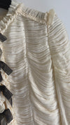 CHANEL 06A Creme Ivory Ribbon Silk Cardigan Jacket Top 34 36 38 シャネル クリーム アイボリー リボン シルク ブラウス カーディガン ジャケット 即発