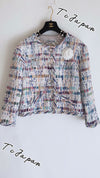 CHANEL 18S Ivory Multicolor Fantasy Tweed Jacket Coat 38 シャネル アイボリー マルチカラー ファンタジー ツイード ジャケット コート 即発