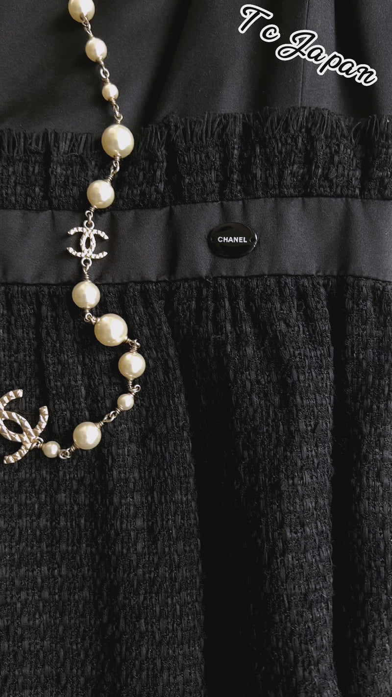 CHANEL 09S Black Tweed Dress 36 シャネル ブラック キャミソール ツイード ワンピース 冠婚葬祭 即発