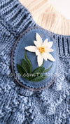 CHANEL 15PF Green Red Flower Patch Wool Cardigan Blue Sweater 34 36 38 シャネル グリーン・レッド・バイカラー お花ワッペン・ウール・カーディガン・水色・セーター