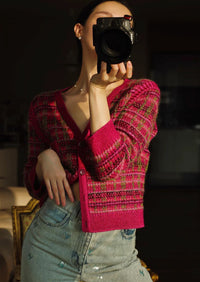 CHANEL 18PA Pink Cashmere Mohair Knit Cardigan 34 シャネル ピンク パープル カシミヤ モヘア ニット カーディガン 即発 - TC JAPAN