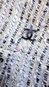 CHANEL 04S Grey Black Fringe Tweed Jacket Skirt Suit 38 42 シャネル グレー・ブラック・フリンジ・ツイード・ジャケット・スカート・スーツ 即発