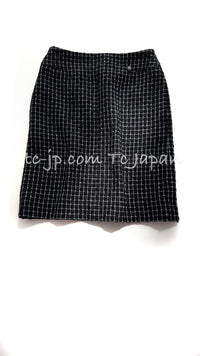 CHANEL 16S Black Check Tweed Skirt 36 シャネル ブラック・チェック・スカート 即発