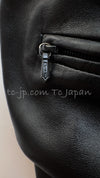 CHANEL 01A Black Lambskin Leather Skirt  シャネル ブラック・ラムスキン・レザー・スカート 即発
