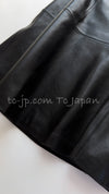 CHANEL 01A Black Lambskin Leather Skirt  シャネル ブラック・ラムスキン・レザー・スカート 即発