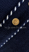 CHANEL 86S Vintage Navy Mademoiselle Gold Button Tweed Jacket Skirt Suit 40 シャネル ヴィンテージ・ネイビー・マドモアゼル・ゴールドボタン・ツイード・ジャケット・スカート・スーツ 即発