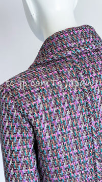 CHANEL 15S  Ametrine Purple Multicolor Jacket Skirt Suit 36 38 シャネル アメジスト・パープル・ピンク・マルチカラー・ジャケット・スカート・スーツ