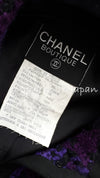 CHANEL 91A Vintage Purple Black Tweed Jacket Skirt Suit 36 38 シャネル ヴィンテージ・パープル・ブラック・ツイード・ジャケット・スカート・スーツ 即発