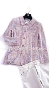 CHANEL 98S Vintage Purple Pink Multicolor Jacket Skirt Suit 36 シャネル ヴィンテージ・パープル・ピンク・マルチカラー・ジャケット・スカート・スーツ 即発