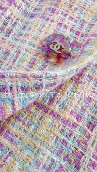 CHANEL 98S Vintage Purple Pink Multicolor Jacket Skirt Suit 36 シャネル ヴィンテージ・パープル・ピンク・マルチカラー・ジャケット・スカート・スーツ 即発