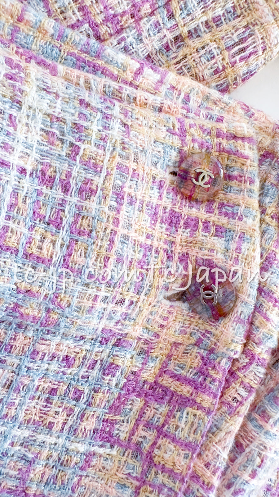 CHANEL 98S Vintage Purple Pink Multicolor Jacket Skirt Suit 36 シャネル ヴィンテージ・パープル・ピンク・マルチカラー・ジャケット・スカート・スーツ 即発