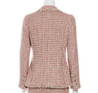 CHANEL 06C Pink Beige CC Buttons Tweed Jacket 38 シャネル ピンク ベージュ ココボタン ツイード ジャケット 即発