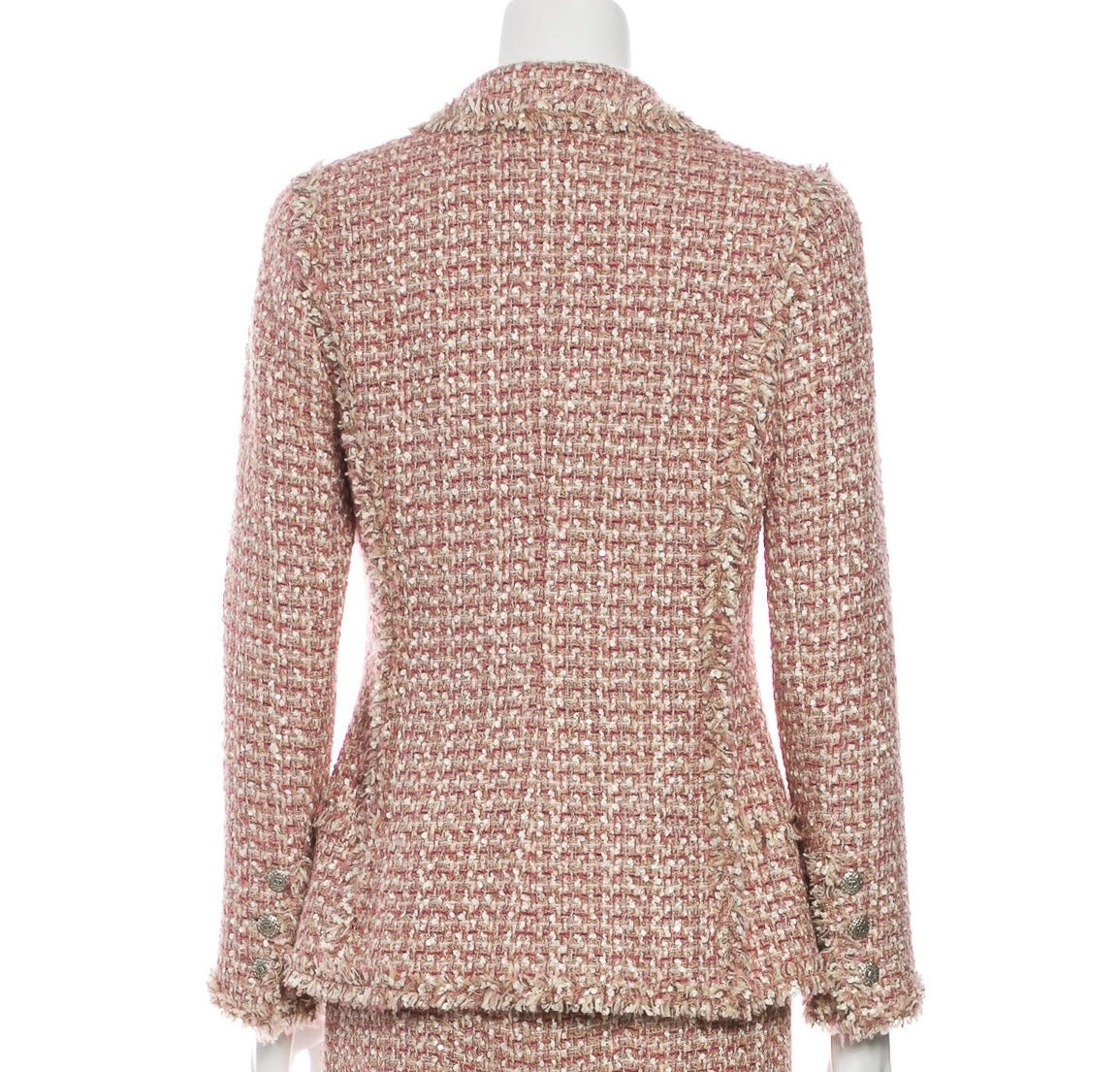CHANEL 06C Pink Beige CC Buttons Tweed Jacket 38 シャネル ピンク ベージュ ココボタン ツイード ジャケット 即発