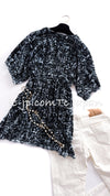 CHANEL 15C Black Blue Camellia CC Mark Pile Cotton Dress Tunic Tops 34 36 38 シャネル ブラック ブルー カメリア CCマーク パイル生地 コットン ワンピース チュニック トップス 即発
