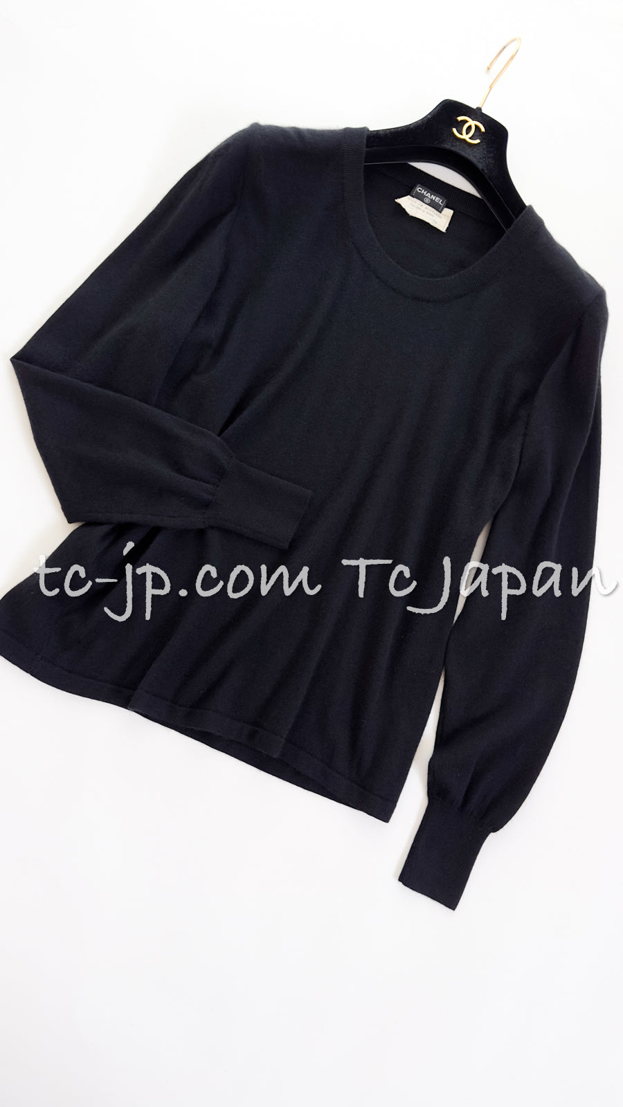CHANEL 93A Vintage Black Cashmere Sweater 38 シャネル ヴィンテージ・ブラック・カシミア・セーター 即発