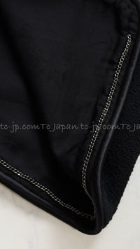 CHANEL 15B Black Wool Piping Collarless Jacket 34 36 38 シャネル ブラック ウール パイピング ノーカラー ジャケット 即発