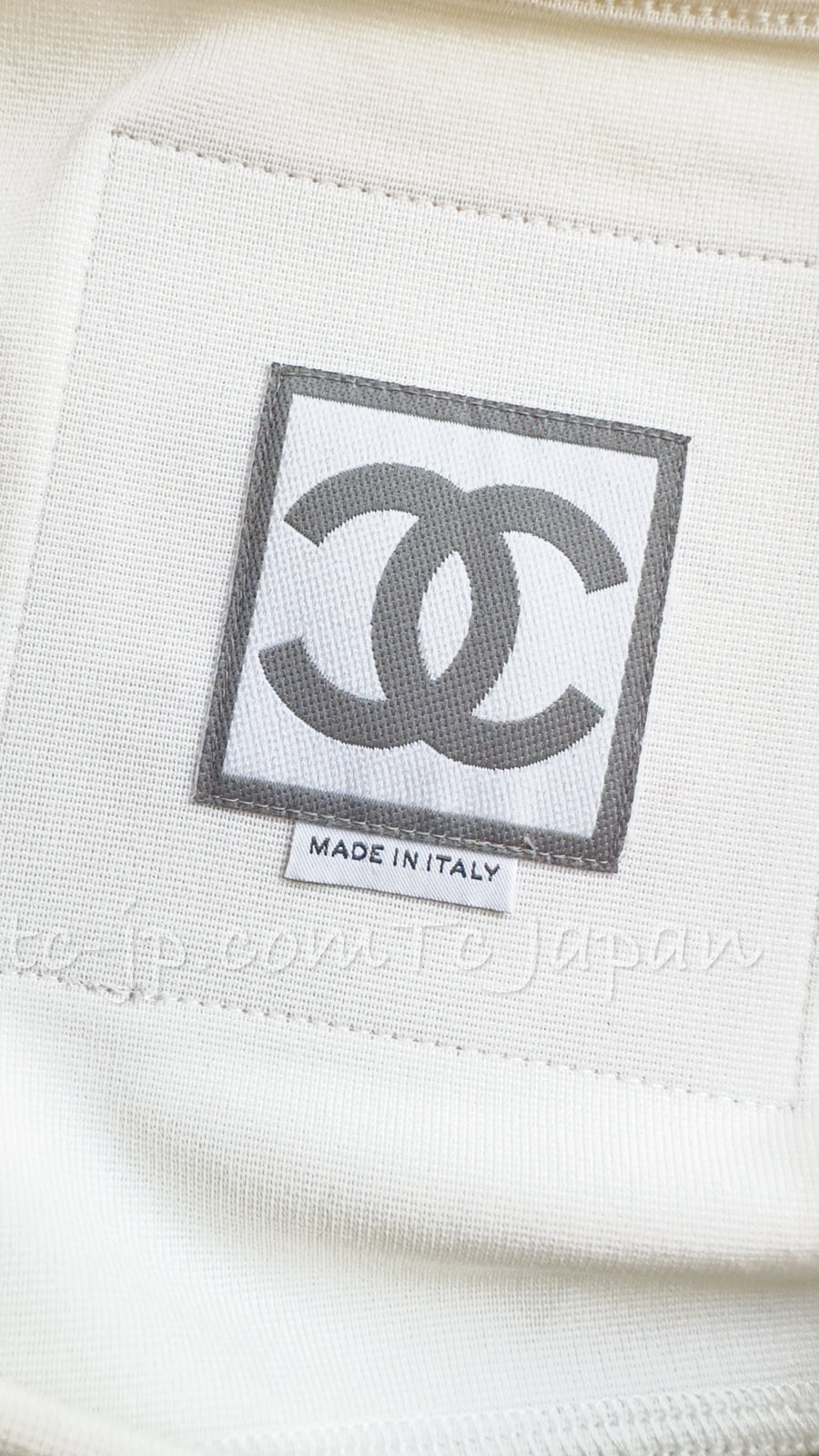 CHANEL 01S Gray Ivory CC Logo Tops 38 シャネル グレー・アイボリー・CCロゴ・タンクトップ 即発