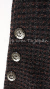 CHANEL 97A Vintage Dark Brown Wool Double Jacket Skirt Suit 36 38 シャネル ヴィンテージ ダークブラウン ウール ダブル ジャケット スカート スーツ 即発