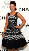 CHANEL 06S Black Peticoat Beads Sequins Silk Dress 34 シャネル ブラック・豪華装飾・ビーズ・オートクチュール技法・女優ドレス・シルク・ワンピース